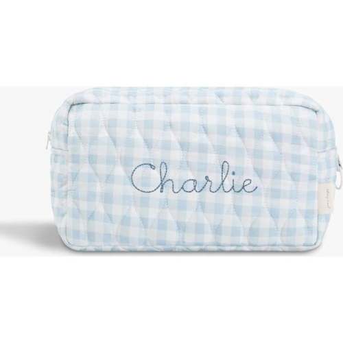 Toiletry Pouch, Blue Gingham - Gooselings | Maisonette