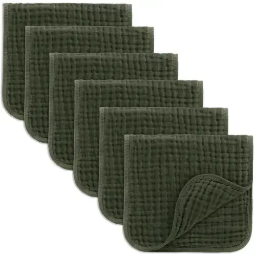 Muslin Burp Cloths in Kelp – Comfy Cubs