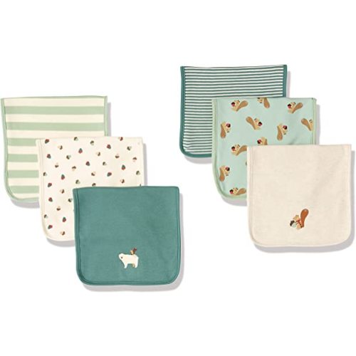 Amazon Essentials Unisex Kids' Burp Cloths, Pack of 6