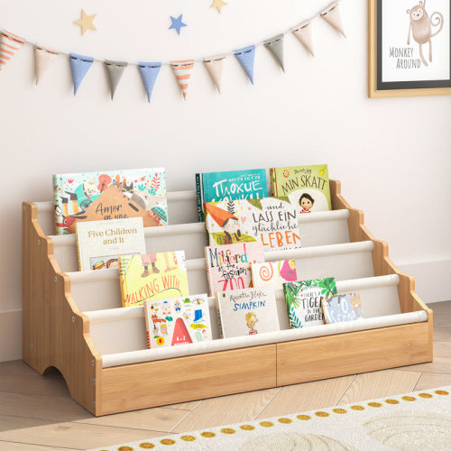 Corrigan Studio® Montessori 4-Tier Bamboo Kids Bookcase | Wayfair