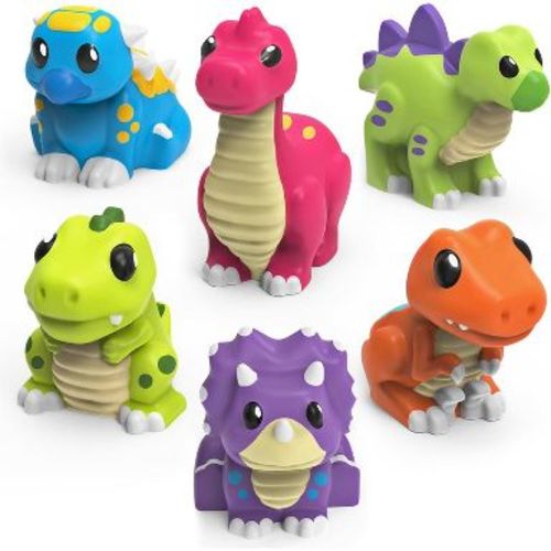 Tub Works Dinosaur Mold Free Bath Toys, 6 Pack