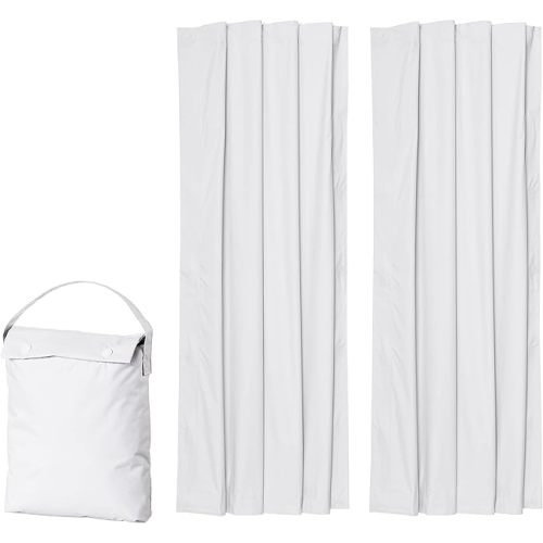Amazon Basics Portable Window Blackout Curtain Shade with Suction Cups for Travel - 50" x 78", White - 2-Pack