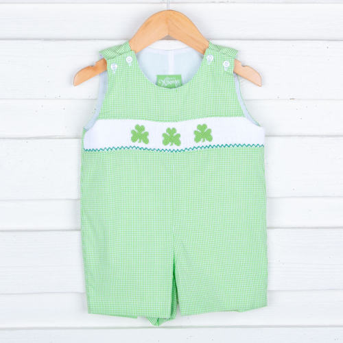 Clover Smocked Green Gingham Jon Jon