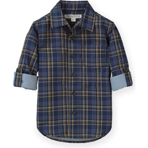 Baby Boys' Convertible Double Weave Button Down Shirt, Infant, 6-12M