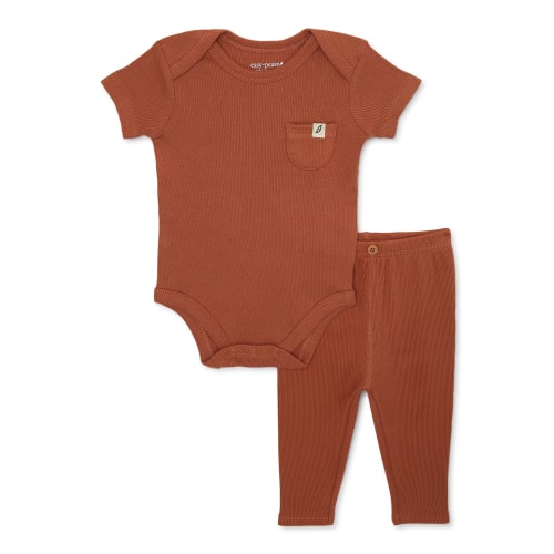 easy-peasy Baby Girls Bodysuit and Legging Outfit Set, 2-Piece, Sizes 0-24 Months