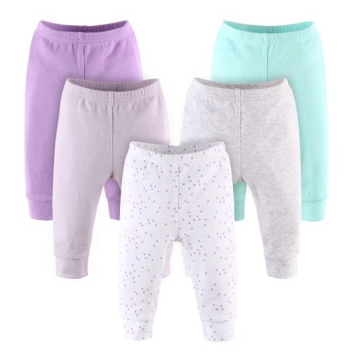 The Peanutshell 5-pack Baby Pants, Pastel Dot Print, Newborn
