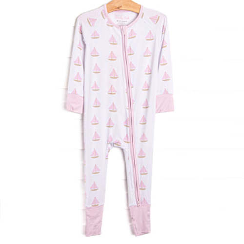 Sea Breeze and Sails Bamboo Zippy Pajama, Pink – Stitchy Fish