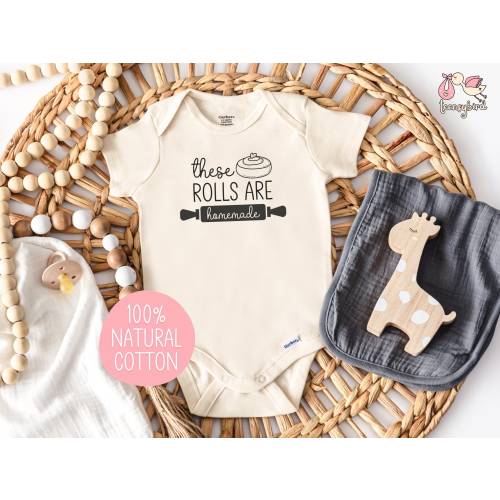 Homemade Rolls Onesies®, Natural Cotton Baby Bodysuit, Thanksgiving Romper, Baby Girl Clothes, Baby Boy Outfit, Newborn Baby Shower Gift