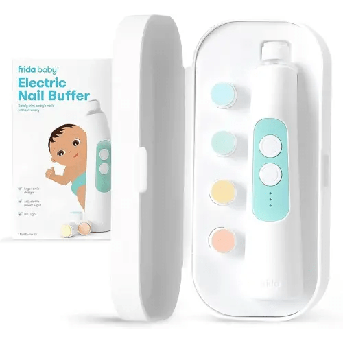 Frida Baby Electric Nail Trimmer, Safe & Easy Electric Nail File, Baby Nail Clipper & Nail Trimmer Kit for Newborn, Toddler, or Children Fingernails & Toenails, 4 Buffer Pads, LED Light, Storage Case