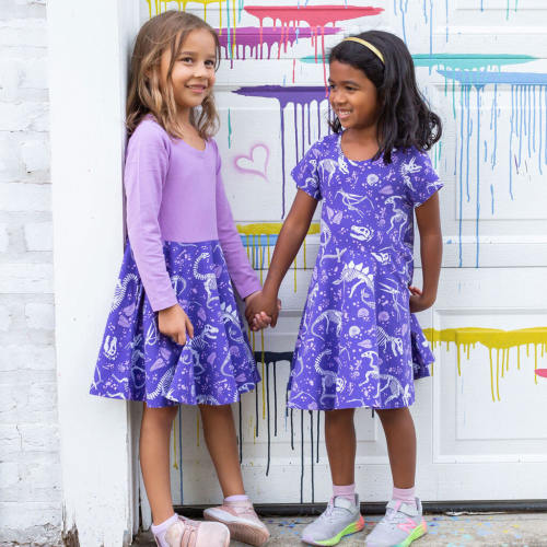 "Dinorama" Fossils Super Twirler Dress with Pockets