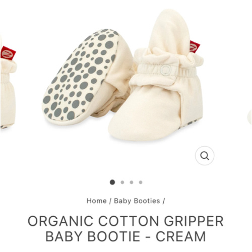 Organic Cotton Gripper Baby Bootie - Cream – Zutano
