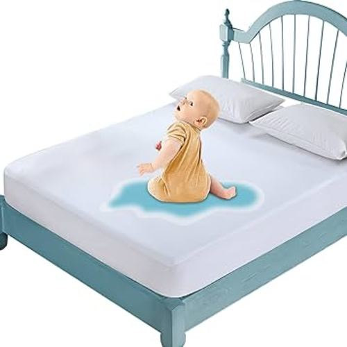 Mattress Protector Full Size Waterproof Mattress Cover Soft Breathable Noiseless Bed Cover Deep Pocket for 6-15" Pad - Machine Washable Vinyl Free (1 Pack)