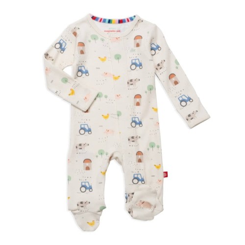 Magnetic Me Organic Cotton Footie Pasture - Spoiled Sweet Boutique - Spoiled Sweet Boutique