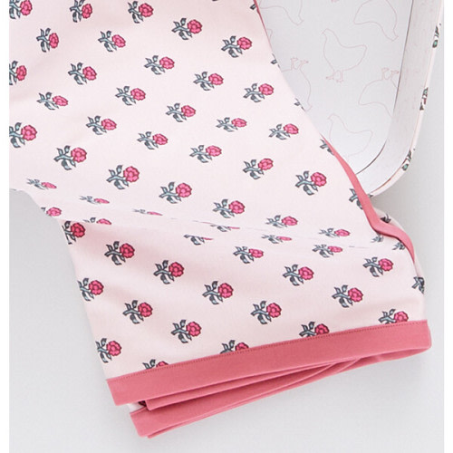 Nesting Box Baby Take Home Set - Light Pink Tiny Flower Block Print - Pink Chicken | Maisonette