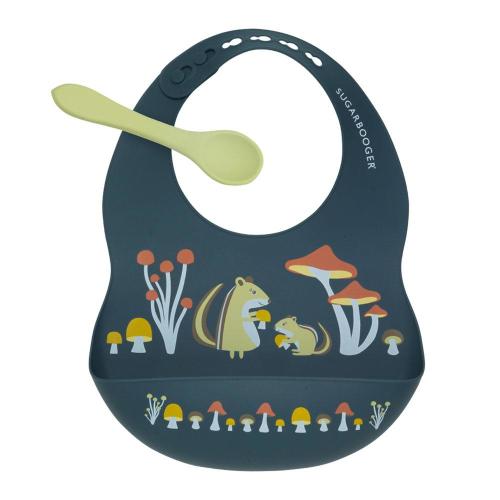 Fireworks Gallery | ORE ORIGINALS INC Fresh & Messy Silicone Bib & Spoon Set: Mostly Mushrooms