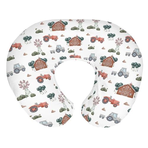 Boho Farm Life Baby Nursing Pillow Covers for Boy Girl Tractor Barn Trees Meadow Nursing Pillow Slipcover for Breastfeeding Pillows Farmyard Soft Stretchy Removable Covers for Newborn Infant