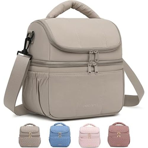 Breastmilk Cooler Bag - Large Capacity 12L & 10-Hour Insulated Bottle Cooler Bag with Detachable Divider for Tall Baby Bottles | Dual Deck Lunch Box for Women | Breast Pump Bags for Work