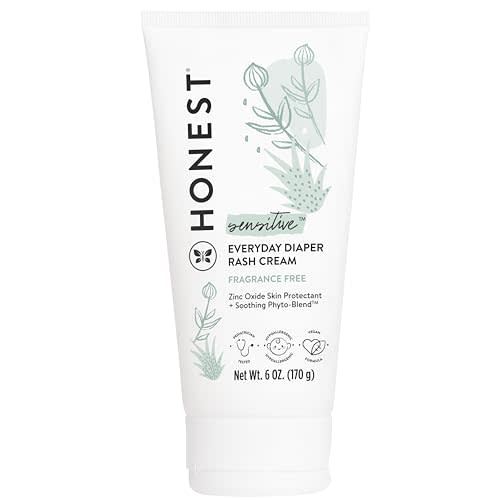 The Honest Company Hypoallergenic Diaper Rash Cream | Moisturizing + Calming Zinc Oxide Ointment | NEA Recognized, Cruelty Free | Value Size, 6 oz