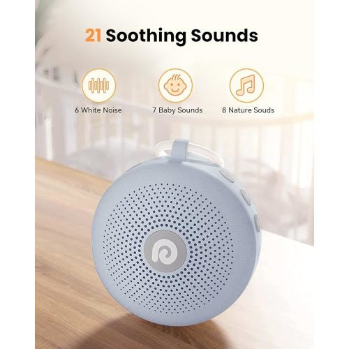 Dreamegg White Noise Machine - Portable Sound Machine for Baby Adult, Features Powerful Battery, 21 Soothing Sound, Noise Canceling for Office & Sleeping, Sound Therapy for Home, Travel(2Light Blue)