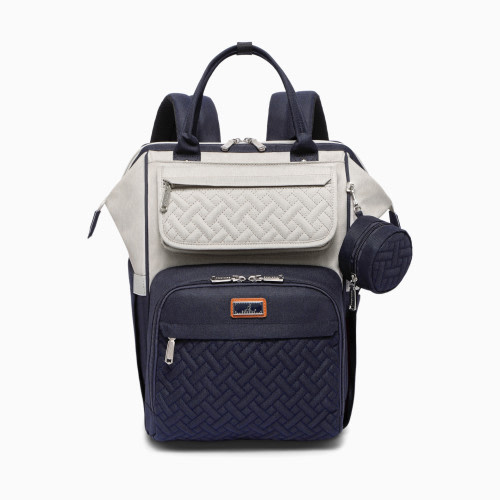 Babbleroo WideTop Diaper Bag Backpack - Grey Blue