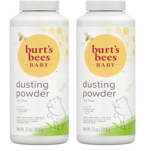 Burt's Bees Baby Dusting Powder, Talc Free and Hypoallergenic for Safe and Gentle Comfort, 100% Natural Origin, Pediatrician Tested, 7.5 Oz (Pack of 2)
