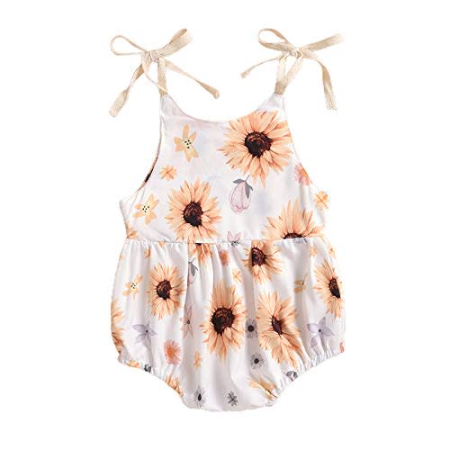 FYBITBO Summer Newborn Baby Clothes For Girls Cute Strap Romper Halter Jumpsuit Bodysuit Sleeveless Outfits Infant Clothing