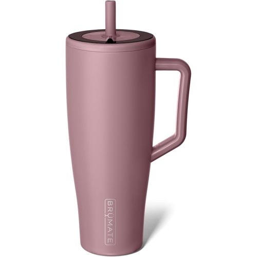 BrüMate Era 40 oz Tumbler with Handle and Straw | 100% Leakproof Insulated Tumbler with Lid and Straw | Made of Stainless Steel | Cup Holder Friendly Base | 40oz (Rose Taupe)