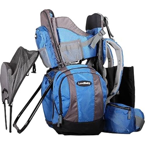 2-in 1 Baby Backpack Carrier - Ergonomic Toddler Hiking/Baby Hiking Backpack Carrier with Removable Bag, Diaper Change Pad, Insulated Pocket + Rain and Sun Hood to Protect Your Child