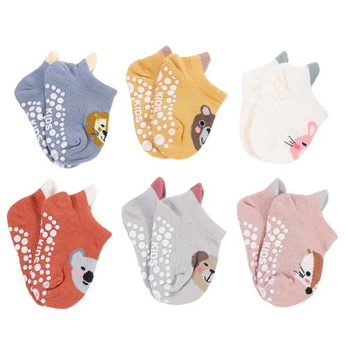 6 Pairs Baby Socks Infant Cotton Low-cut Calcetas Antideslizante Para Bebe White for Boys 0-6 Months Preemie