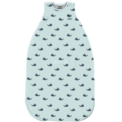 Woolino 4 Season Ultimate Baby Sleep Sack – Merino Wool Baby Sleeping Bag, Organic Cotton Outer, Temperature Regulating Wearable Blanket, All Season, 2 Months–2 Years - Whales