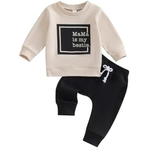 Toddler Sweatshirt and Stretch Jogger Pants Outfit - 6-12 Months