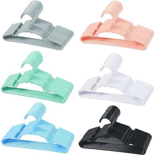 120-Piece White Plastic Baby Nursery Closet Hangers, Anti-Slip Laundry Infant Pant Hanger for Newborn Clothes Gift, Ultra-Thin Hanger for Girl Boy Toddler