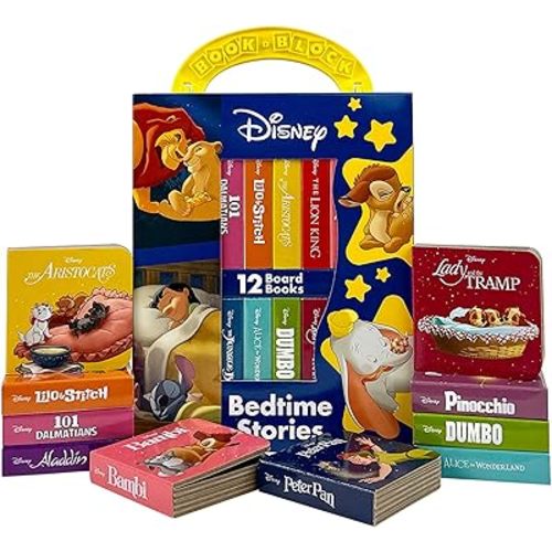 Disney Lion King, Lilo & Stitch, and More! – Bedtime Stories My First Library Board Book Block 12-Book Set - First Words, Alphabet, Numbers, and More! - PI Kids Board book – March 18, 2025