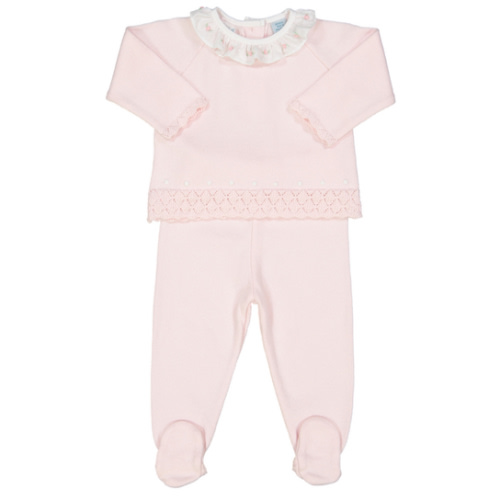 Rose Ruffle Collar Diamond Knit Set I Feltman Brothers