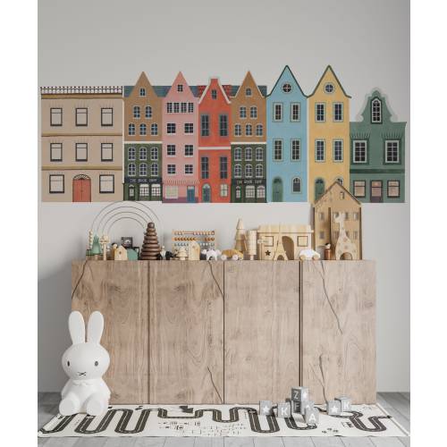 nursery wall decal, house wall decals, city wall decals, nursery decals, cute houses