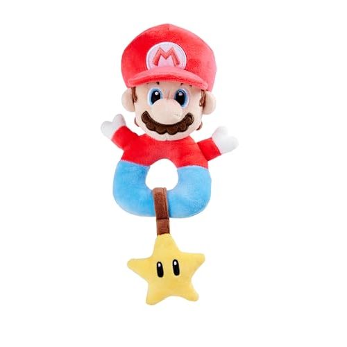 My Mario Baby Activity Grabber with Rattle – 6-Inch Plush Grasp Toy with Crackling Star for Infants & Newborns