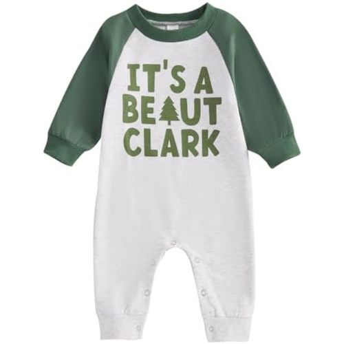 Newborn Infant Baby Boy Christmas Outfits Romper My First Christmas Onesie Letter Embroidery Jumpsuit Clothes