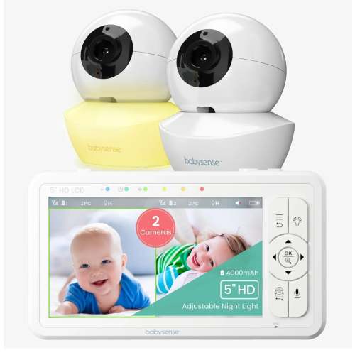 HD Split-Screen Video Baby Monitor - 2 Cameras | Babysense