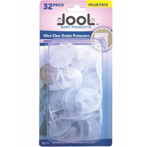 Jool Baby Products Outlet Plug Covers Clear Child Proof Electrical Protection Safety Caps - 32pk