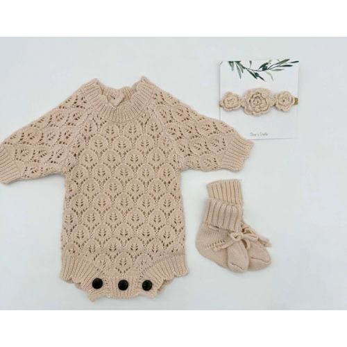 Cotton Lace Romper | Lacy Apricot Pink – Olive and Cradle