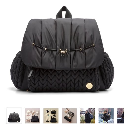 Levy Stylish Diaper Backpack - Black Herringbone