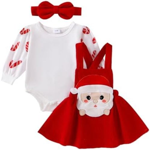 YINGISFITM Thanksgiving Halloween Christmas Baby Girl Outfit Bubble Romper+Turkey Ghost Santa Overalls Skirts Clothes Set