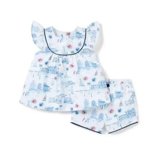 Baby White Americana Toile Baby Americana Toile Matching Set by Janie and Jack