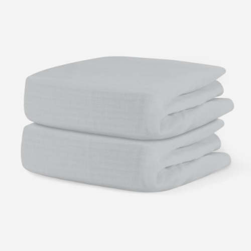 Breathable Organic Fitted Mini Crib Sheets - Mini / Twilight Grey Solid