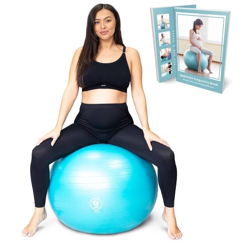 BABYGO® Birthing Ball for Pregnancy & Labor + Our Award Winning Book - Exercise, Birth & Recovery Plan, 5X Stronger Than a Yoga Ball with Eco Friendly Material