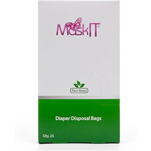 MaskIT Diaper Disposal Bags | Eliminate Odor With Our Patented Odor Blocking Diaper Disposal Bags | Fits All Baby Diapers and Most Adult Diaper Sizes | Plant-Based, Made in the USA, Woman Owned