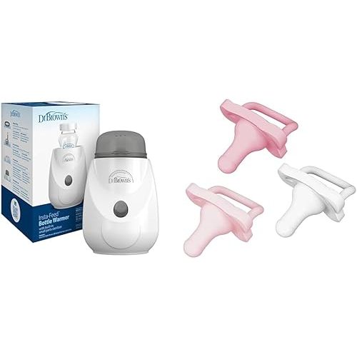 Dr. Brown's Insta-Feed Baby Bottle Warmer and Sterilizer Bundle with Dr. Brown's HappyPaci Silicone Pacifier 3 Pack