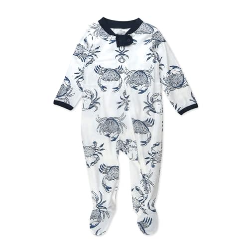 HonestBaby Baby Boys' Sleep and Play Footed Pajamas One-Piece Sleeper Jumpsuit Zip-front Pjs Organic Cotton