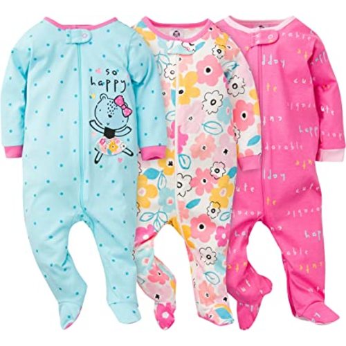 Gerber Baby Girls' 3-Pack Sleep 'N Play