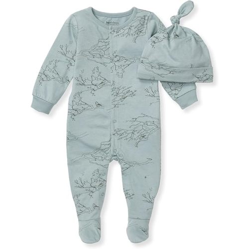 Burt's Bees Baby baby-boys Romper Jumpsuit, 100% Organic Cotton One-piece Short Sleeve Shortall, Long Sleeve Coverall
